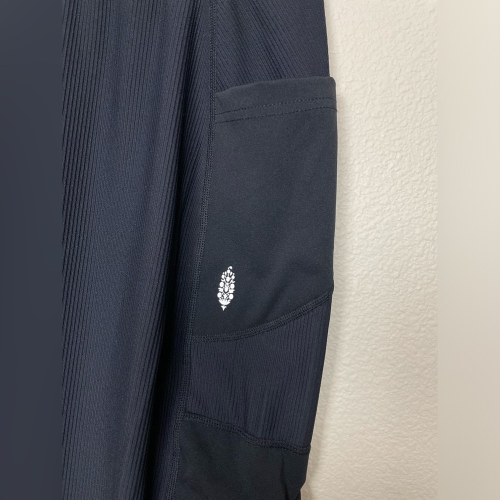 FREE PEOPLE Movement Women's Medium Take A Hike Ribbed Harem Pants Black Yoga - Picture 2 of 11